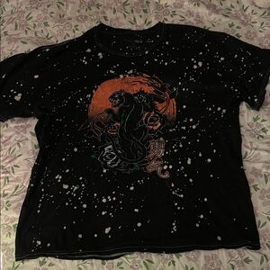 Fashion Nova Black and Orange Graphic Tee